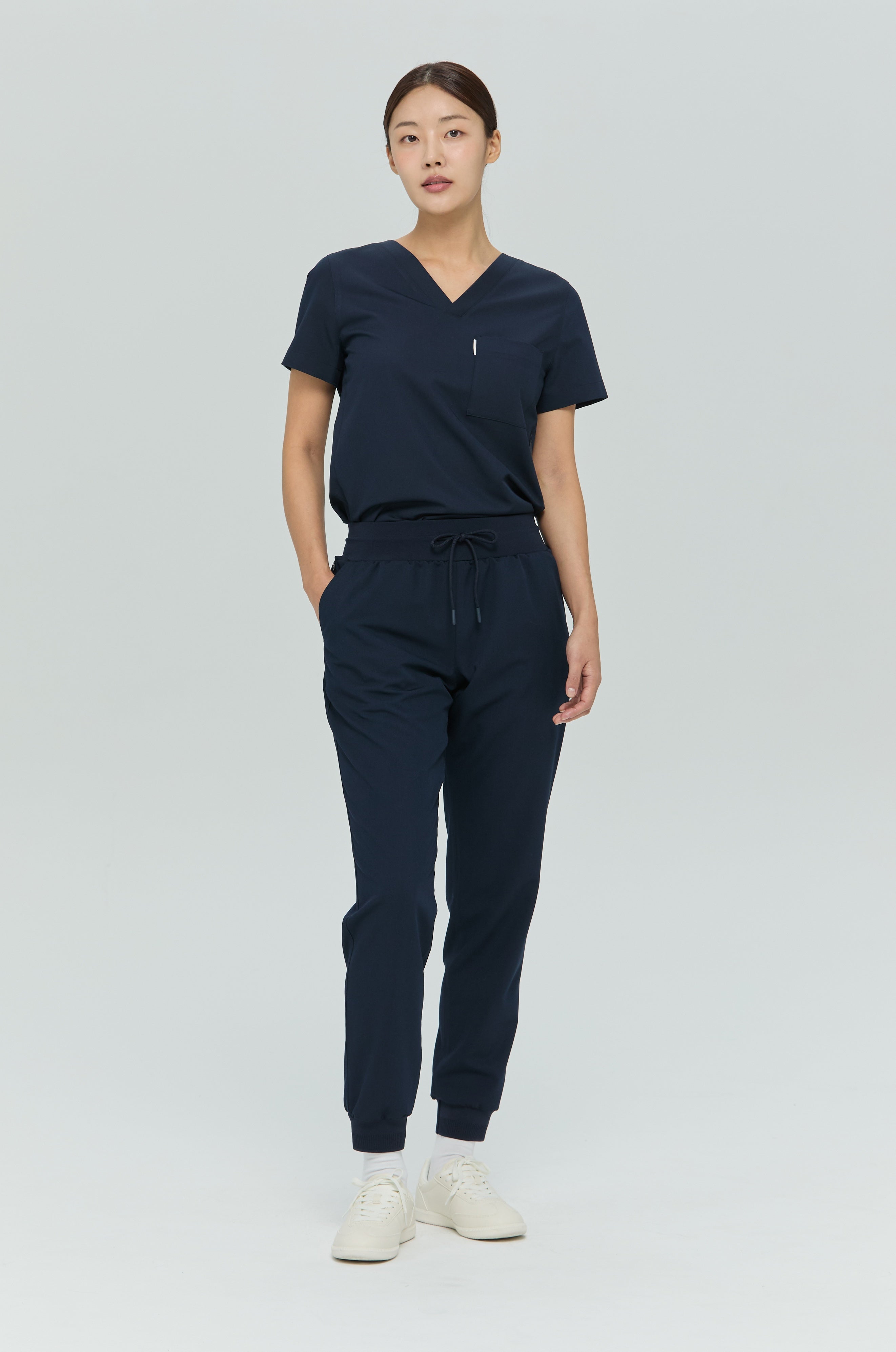 Perfect V Neck Scrub Top in Navy