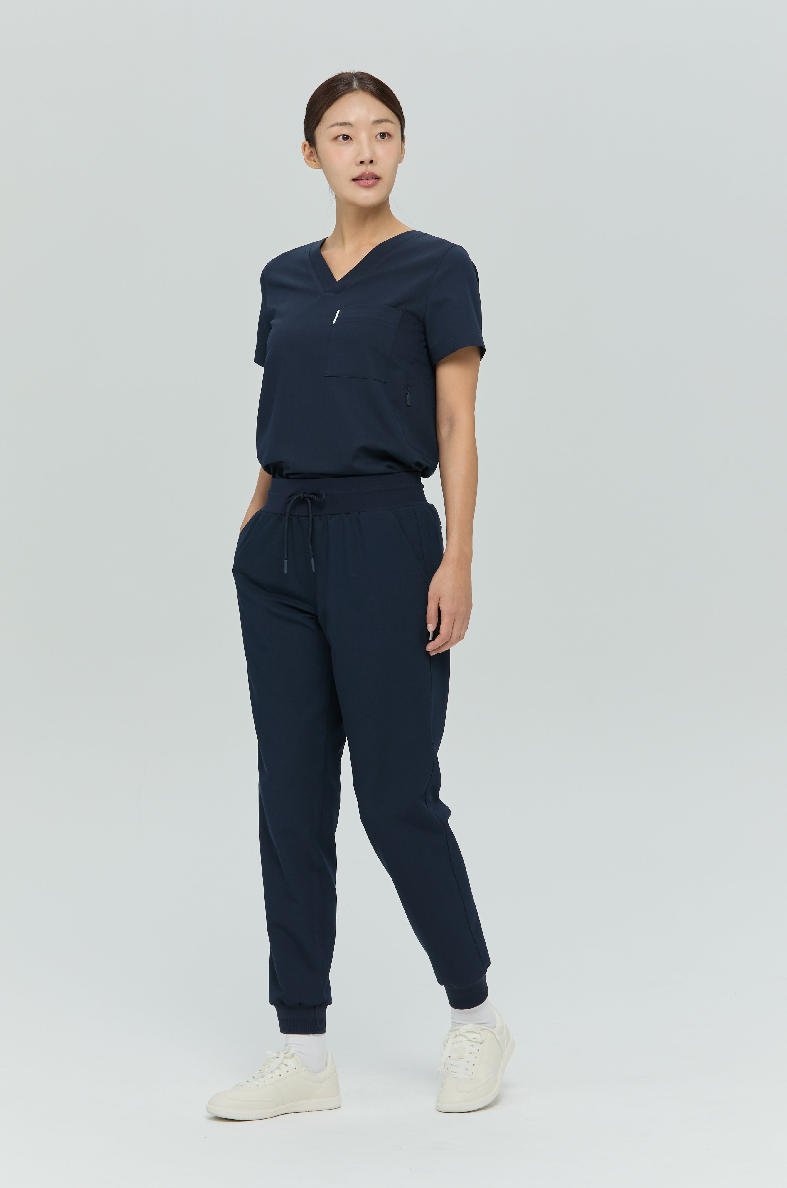Perfect V Neck Scrub Top in Navy