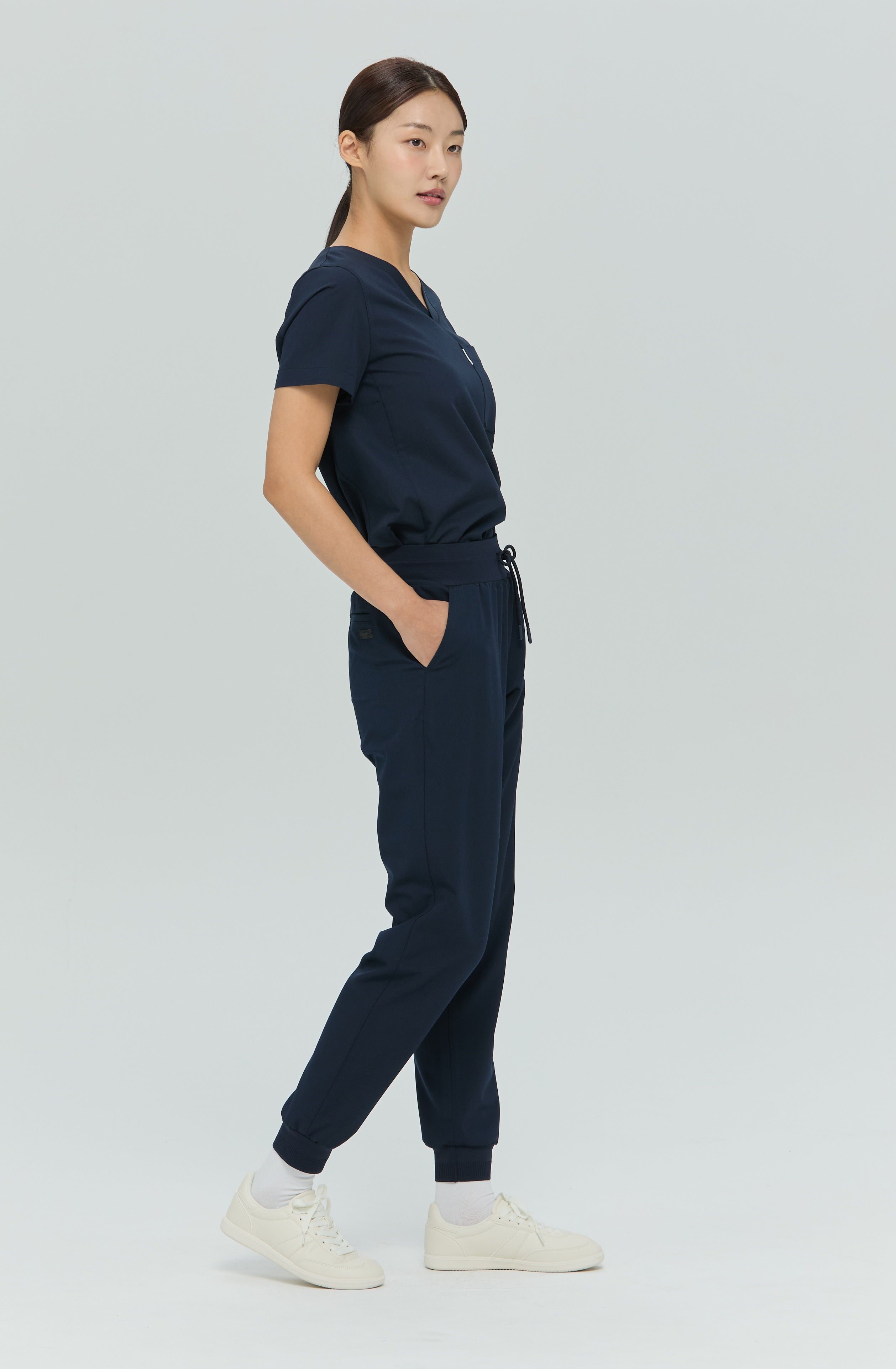 Perfect V Neck Scrub Top in Navy