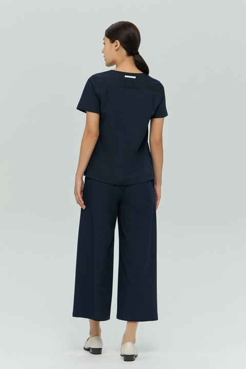 Perfect V Neck Scrub Top in Navy
