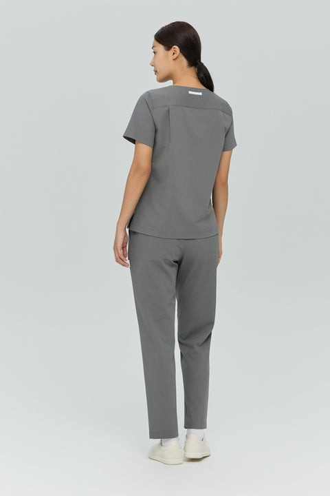 Perfect Straight Scrub Pants in Grey
