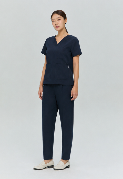 Perfect Straight Scrub Pants Navy