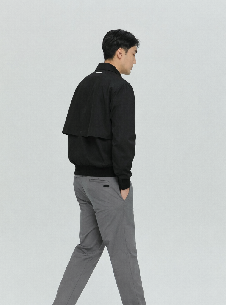 Feather Back Vent Jacket in Black