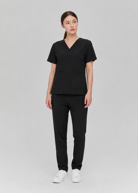 SSS Chest Pkt V Neck Scrub Top