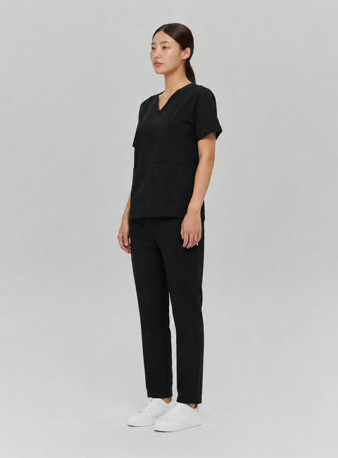 SSS Chest Pkt V Neck Scrub Top