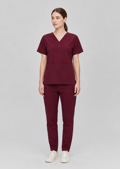 SSS Chest Pkt V Neck Scrub Top