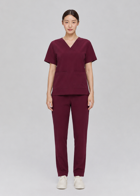 SSS Chest Pkt V Neck Scrub Top
