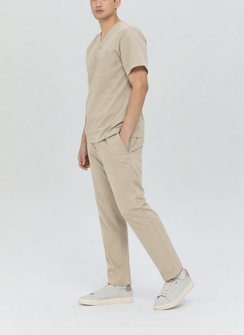 Perfect V Neck Scrub Top in Cappuccino