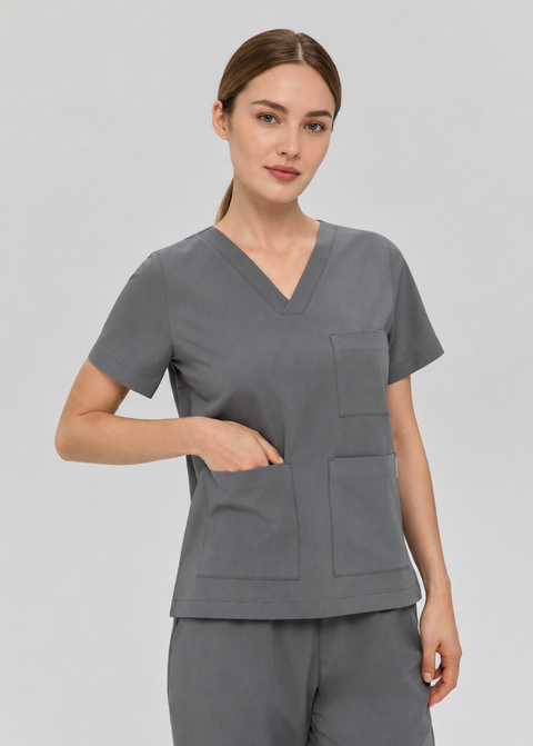 Perfect V Neck 3 PKT Scrub Top