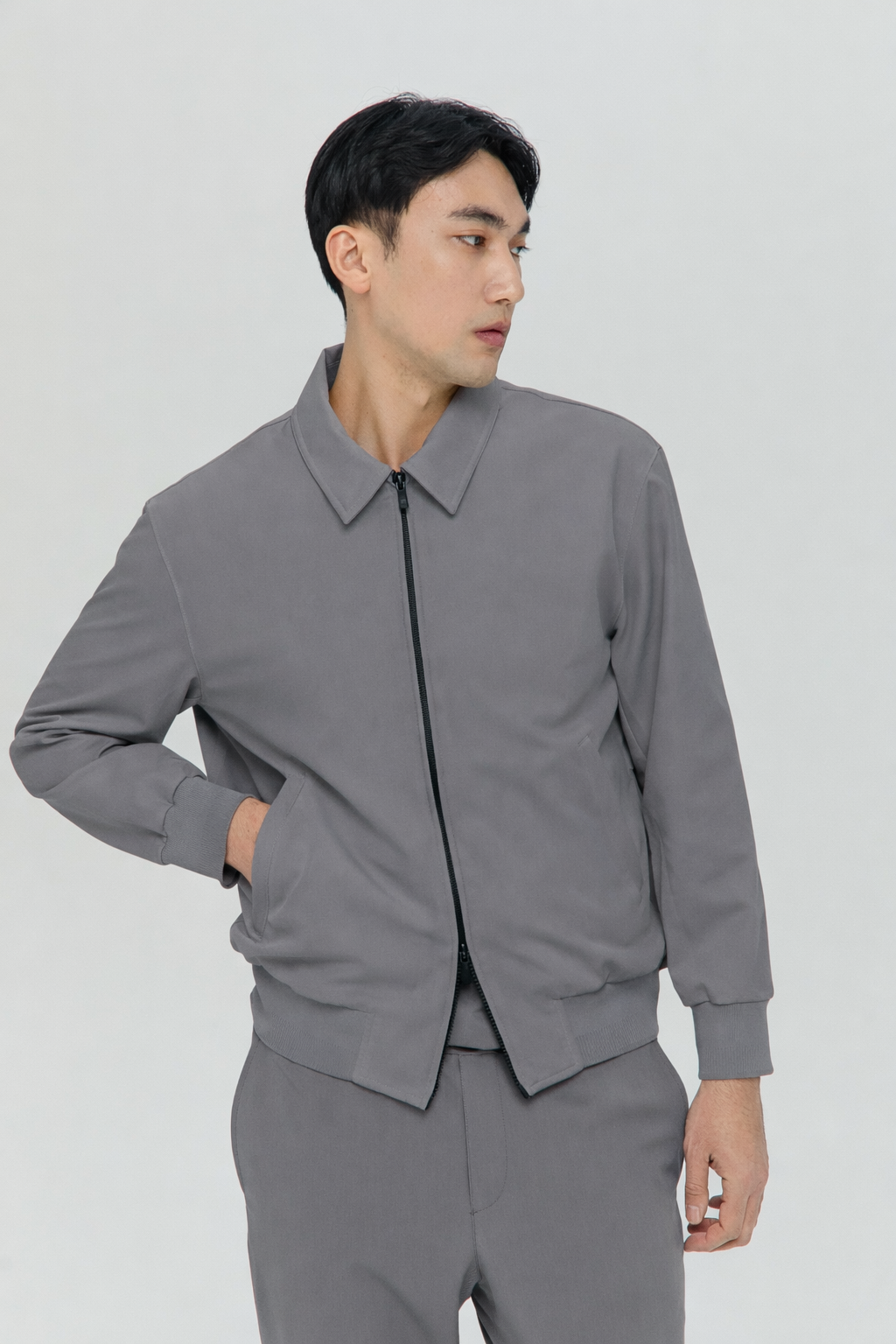 Feather Back Vent Jacket in Grey