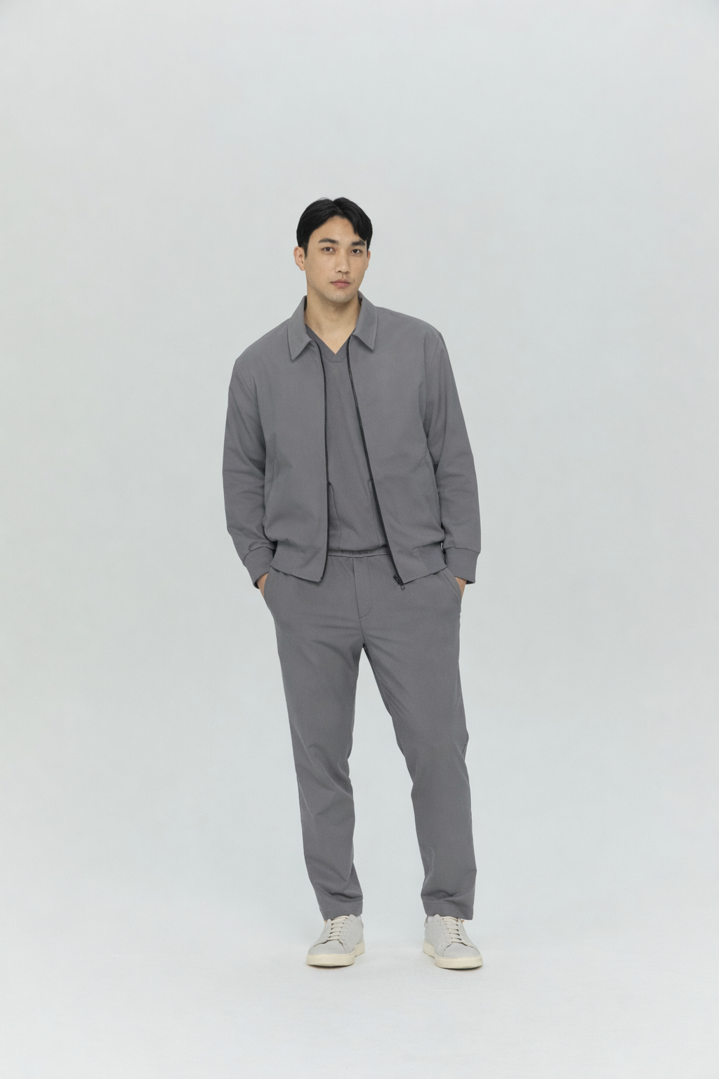 Feather Back Vent Jacket in Grey