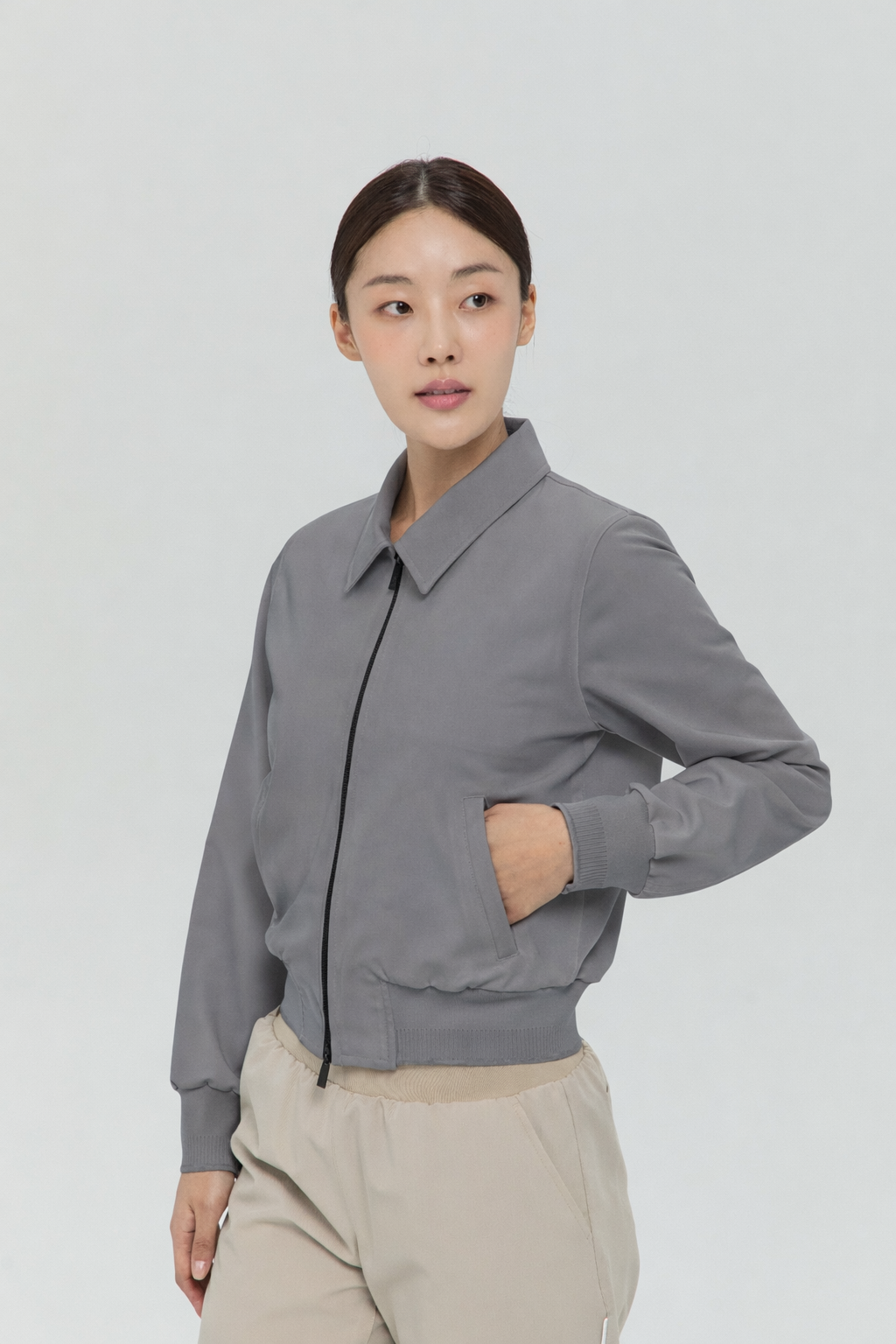 Feather Back Vent Jacket in Grey