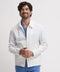 Front view of men’s lightweight cotton doctor jacket with Balmacaan collar – medical lab coat