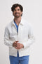Front view of men’s lightweight cotton doctor jacket with Balmacaan collar – medical lab coat