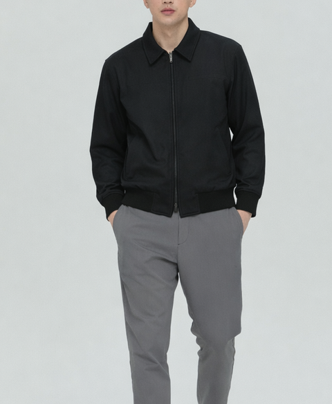 Feather Back Vent Jacket in Black