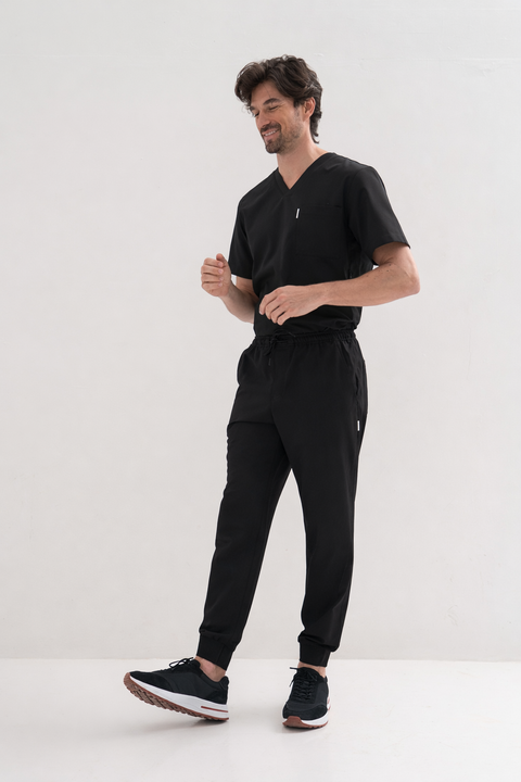 Perfect V Neck Scrub Top in Black