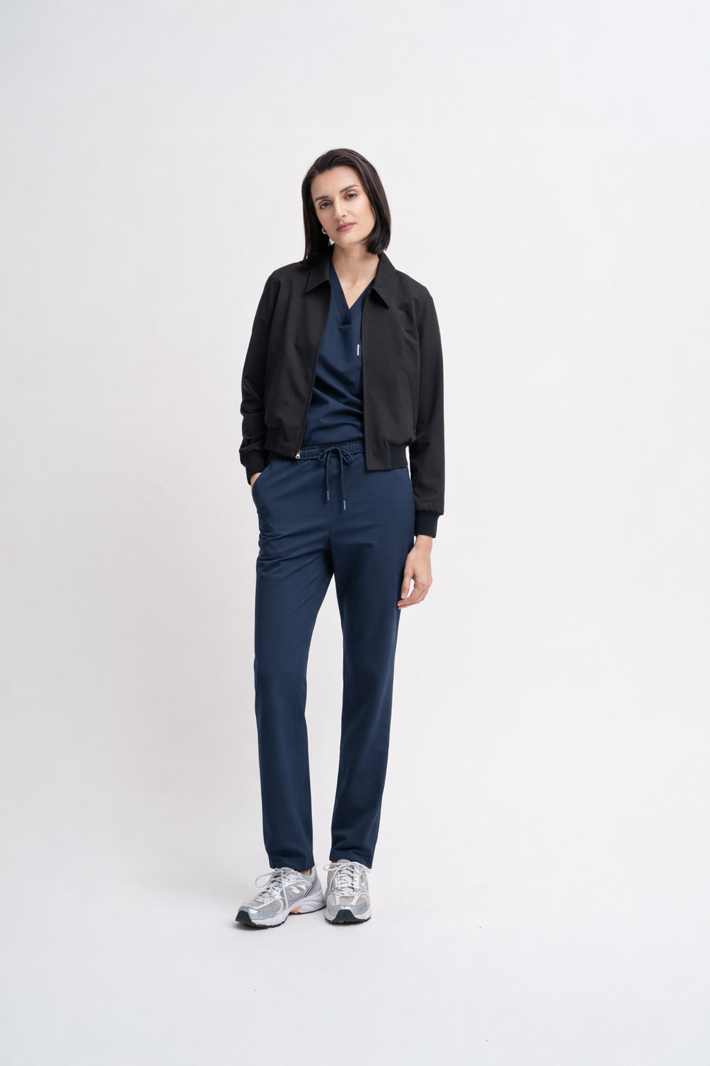 Perfect V Neck Scrub Top in Navy