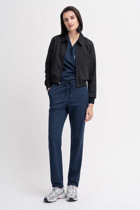 Perfect V Neck Scrub Top in Navy