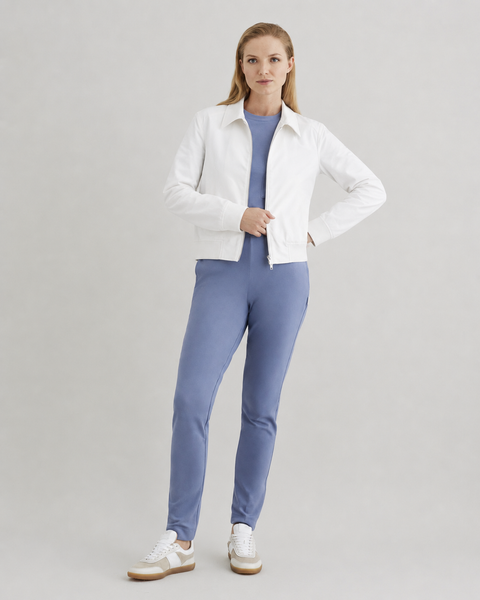 Gabardina Balmacaan Dr. de Algodón Orgánico en Blanco