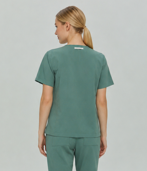 SSS 2 Pkt V Neck Scrub Top