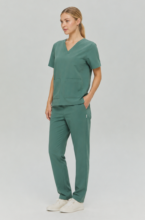 SSS 2 Pkt V Neck Scrub Top