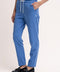 Women's scrub pant in Sailor Blue, front view, half body.