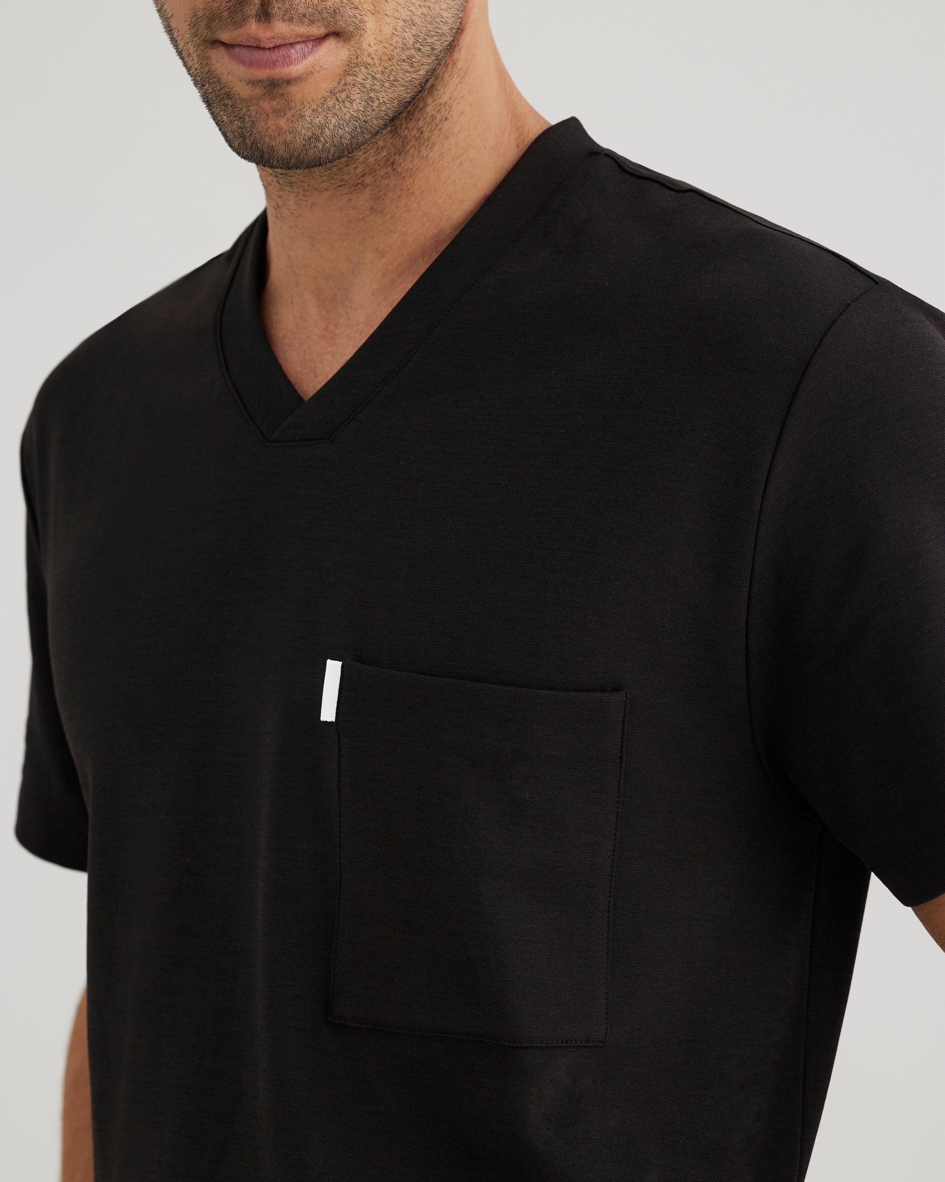 Men's V-neck Office Scrub Top | Jersey Milano