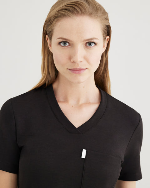 Copper Jersey V Neck Scrub Top