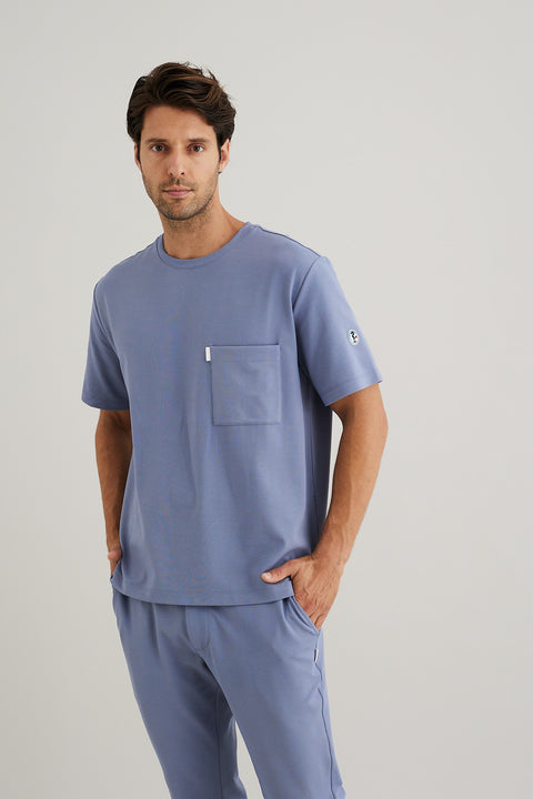 Copper Jersey Crewneck Scrub Top