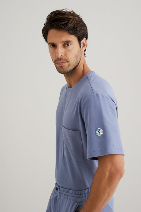 Copper Jersey Crewneck Scrub Top