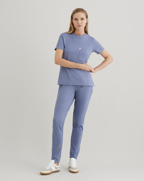 Copper Jersey Crewneck Scrub Top