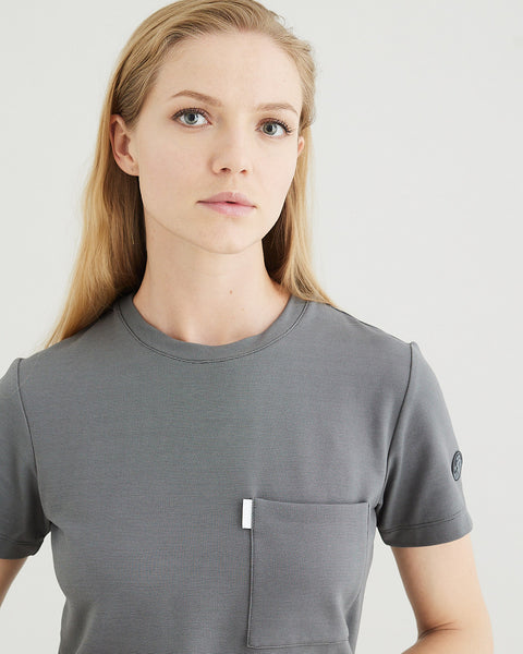 Copper Jersey Crewneck Scrub Top