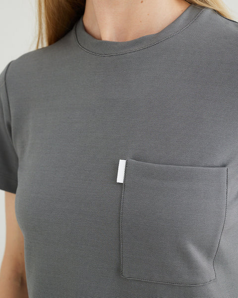 Copper Jersey Crewneck Scrub Top