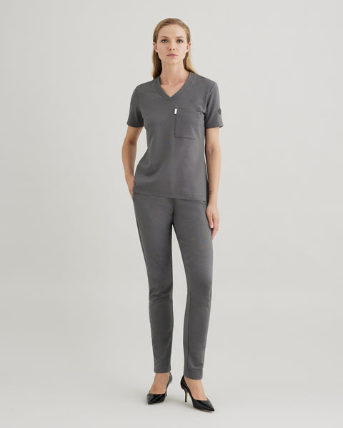 Copper Jersey V Neck Scrub Top