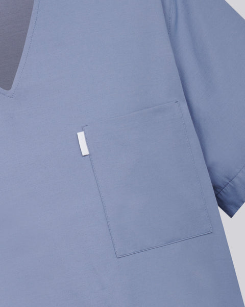 Copper Twill V-neck Notched Scrub Top