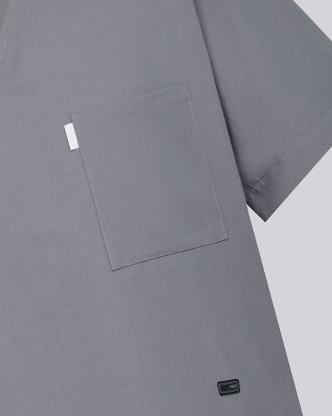 Copper Twill V-neck Notched Scrub Top