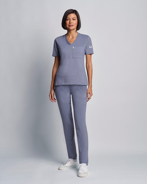 Copper Jersey V Neck Scrub Top