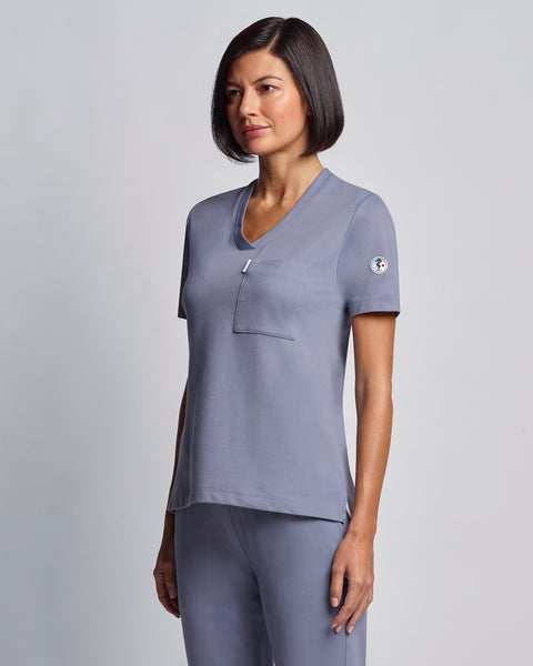 Copper Jersey V Neck Scrub Top