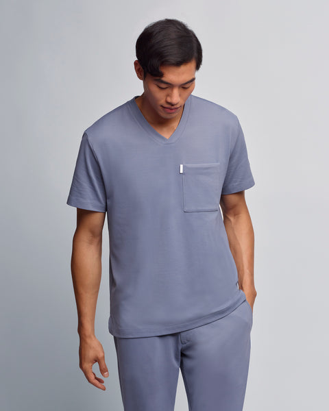 Copper Jersey V Neck Scrub Top