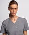 Copper Twill V-neck Notched Scrub Top