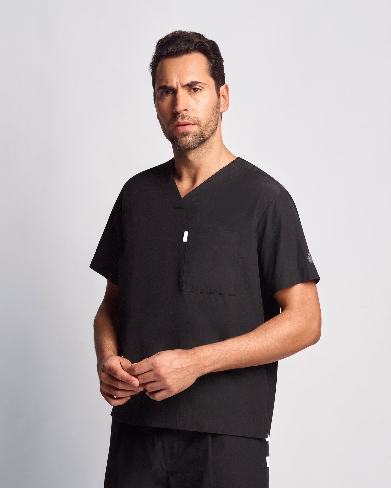 Men's V-neck Office Scrub Top | Lightweight Copper