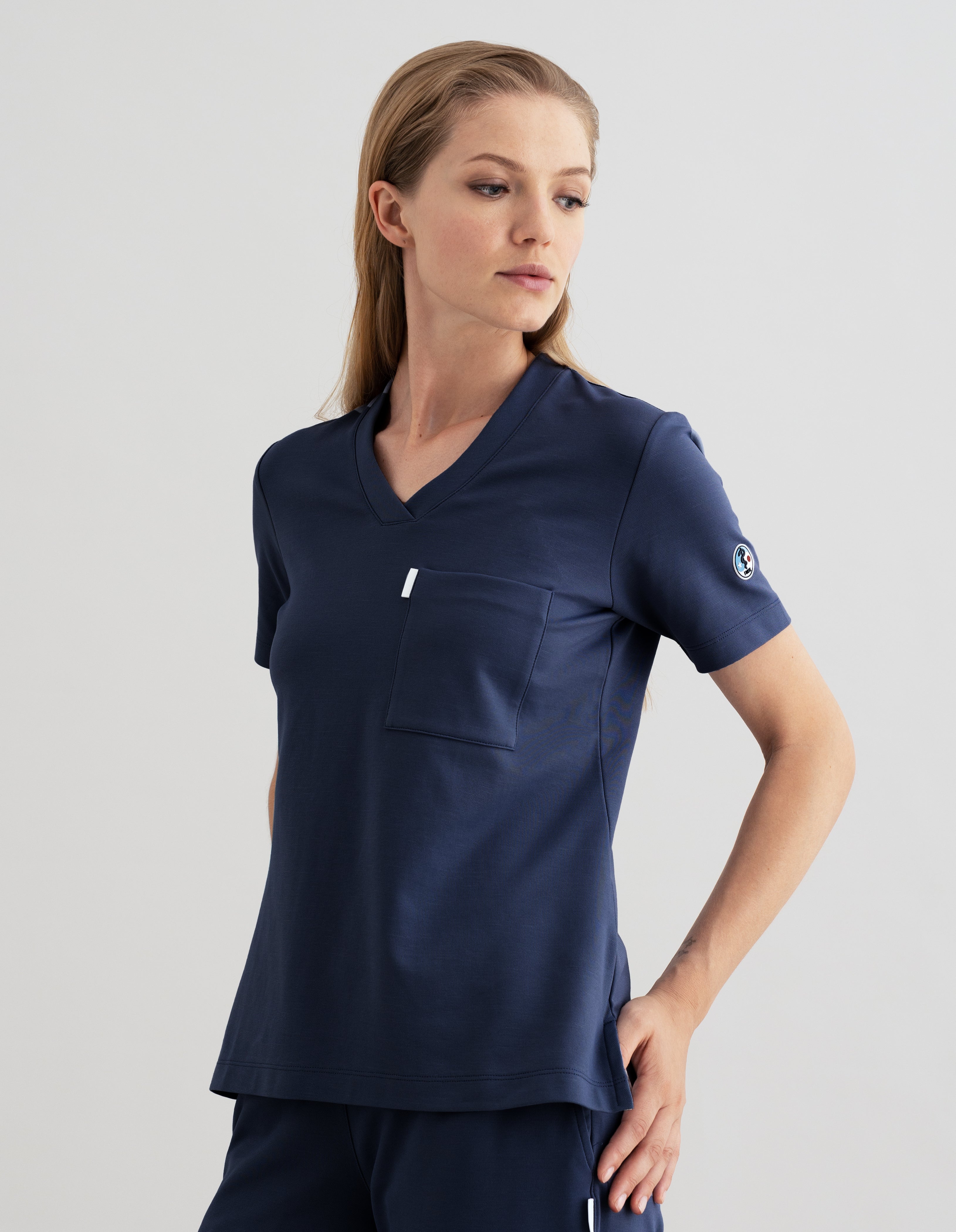 Women's V-neck Office Scrub Top | Jersey Milano