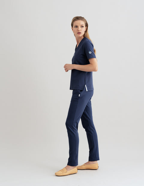 Copper Jersey V Neck Scrub Top